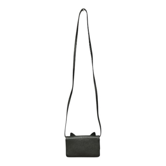 Betsy Johnson - NWOT - Black Vegan Leather Quilted Cat Ear Backpack Bag - Picture 10 of 12